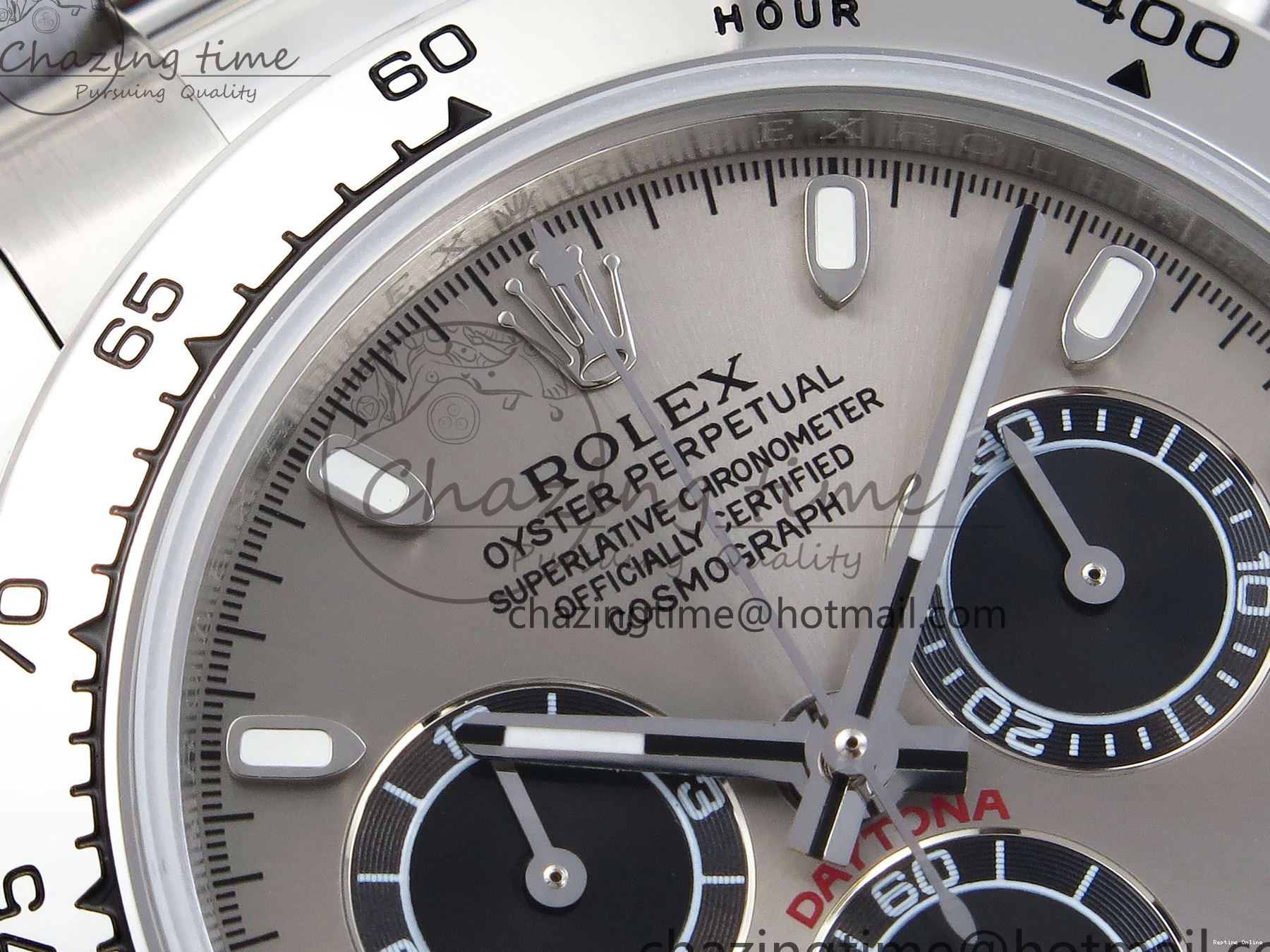 0213 DAYTONA 116509 SS OMF BEST EDITION GRAY BLACK DIAL ON SS BRACELET A7750 (SLIM MOVEMENT) Trendy 1805